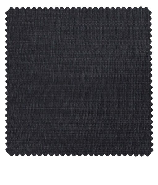 Raymond Dark Blue Polyester Viscose Self Design Unstitched Suiting Fabric - 3.75 Meter