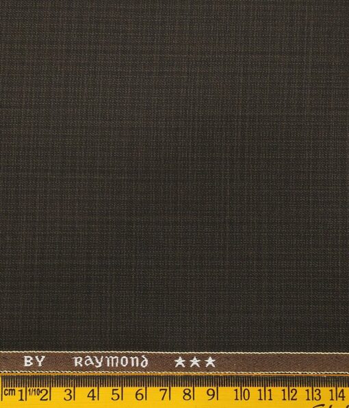 Raymond Dark Brown Polyester Viscose Self Design Unstitched Suiting Fabric - 3.75 Meter