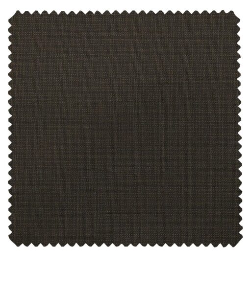 Raymond Dark Brown Polyester Viscose Self Design Unstitched Suiting Fabric - 3.75 Meter