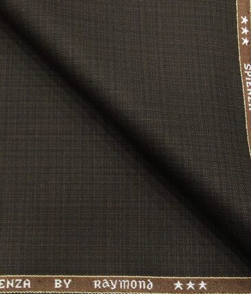 Raymond Dark Brown Polyester Viscose Self Design Unstitched Suiting Fabric - 3.75 Meter