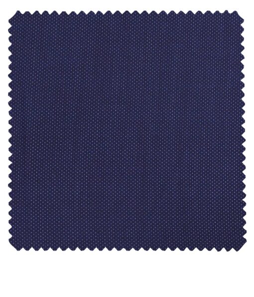 Raymond Dark Royal Blue Polyester Viscose Dotted Strcuture Unstitched Suiting Fabric - 3.75 Meter