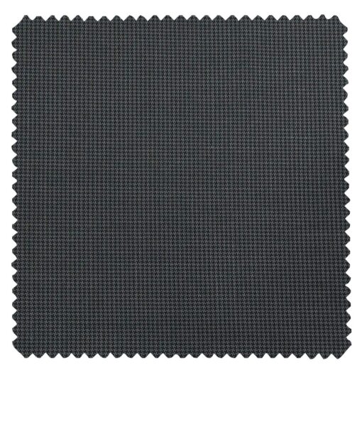 Raymond Aegean Blue Polyester Viscose Houndstooth Strcuture Unstitched Suiting Fabric - 3.75 Meter
