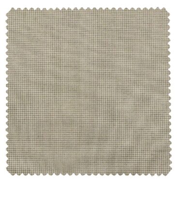 Raymond Beige Polyester Viscose Houndstooth Strcuture Unstitched Suiting Fabric - 3.75 Meter