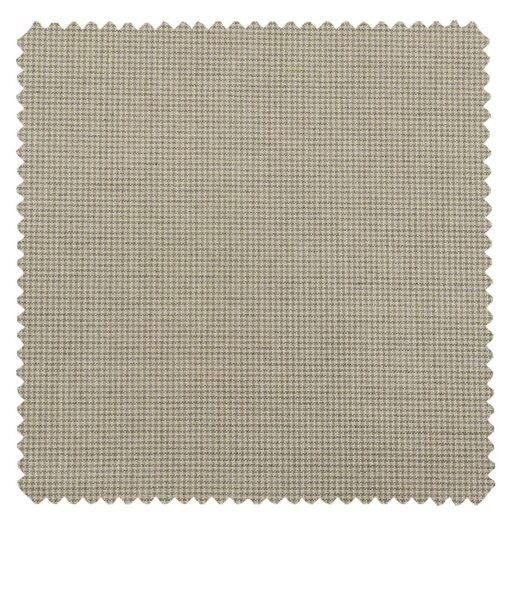 Raymond Beige Polyester Viscose Houndstooth Strcuture Unstitched Suiting Fabric - 3.75 Meter