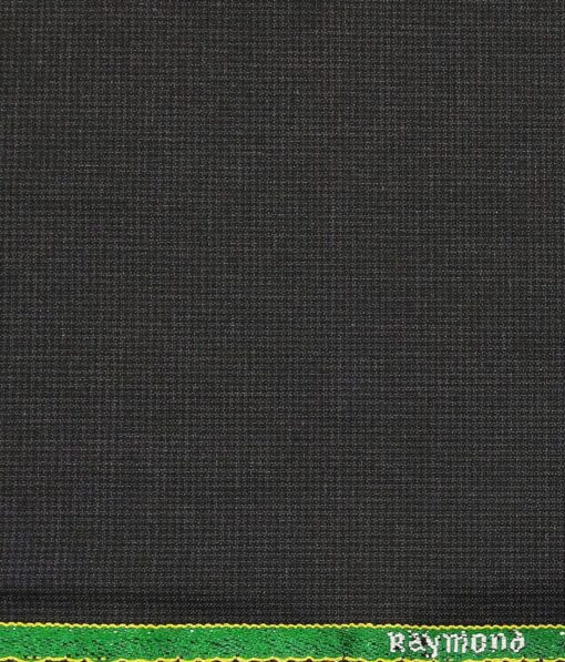 Raymond Blackish Grey Polyester Viscose Houndstooth Strcuture Unstitched Suiting Fabric - 3.75 Meter