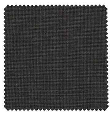 Raymond Blackish Grey Polyester Viscose Houndstooth Strcuture Unstitched Suiting Fabric - 3.75 Meter