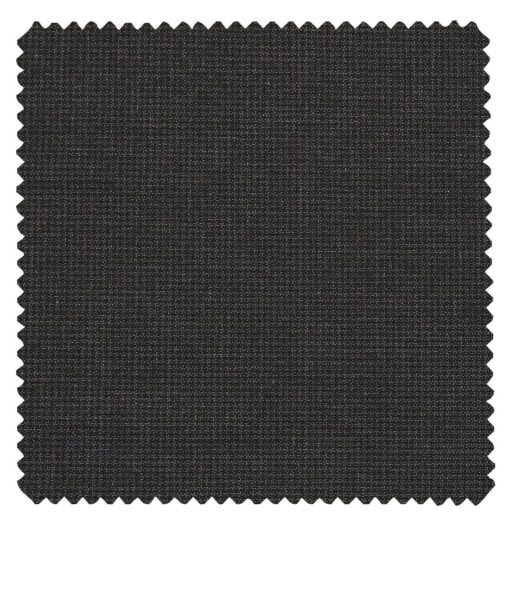 Raymond Blackish Grey Polyester Viscose Houndstooth Strcuture Unstitched Suiting Fabric - 3.75 Meter