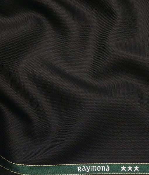 Raymond Black Polyester Viscose Strcutured Unstitched Suiting Fabric - 3.75 Meter