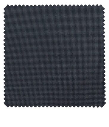 Raymond Dark Blue Polyester Viscose Houndstooth Strcuture Unstitched Suiting Fabric - 3.75 Meter
