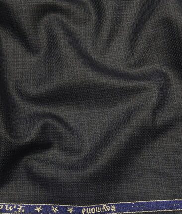 Raymond Dark Grey Polyester Viscose Self Design Unstitched Suiting Fabric - 3.75 Meter