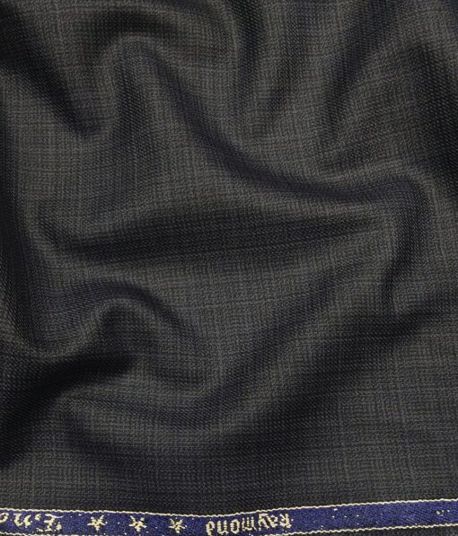 Raymond Dark Grey Polyester Viscose Self Design Unstitched Suiting Fabric - 3.75 Meter