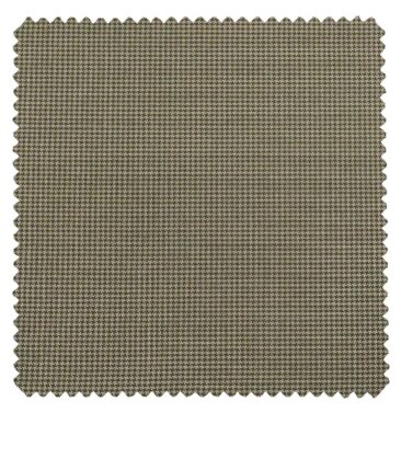 Raymond Light Oyster Polyester Viscose Houndstooth Strcuture Unstitched Suiting Fabric - 3.75 Meter