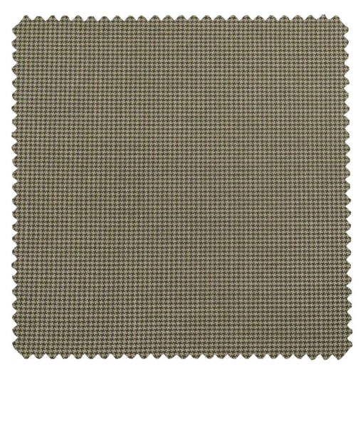 Raymond Light Oyster Polyester Viscose Houndstooth Strcuture Unstitched Suiting Fabric - 3.75 Meter