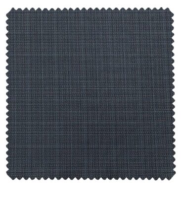 Raymond Spruce Blue Polyester Viscose Self Design Unstitched Suiting Fabric - 3.75 Meter
