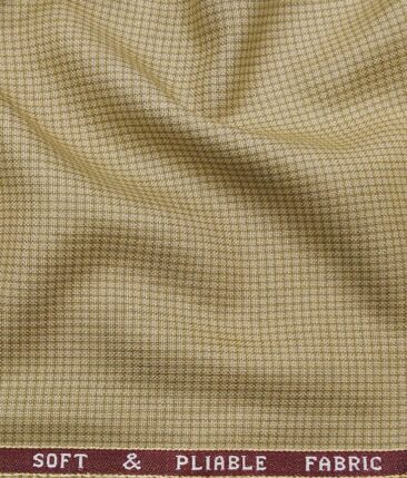 Raymond Beige Polyester Viscose Self Design Unstitched Suiting Fabric - 3.75 Meter