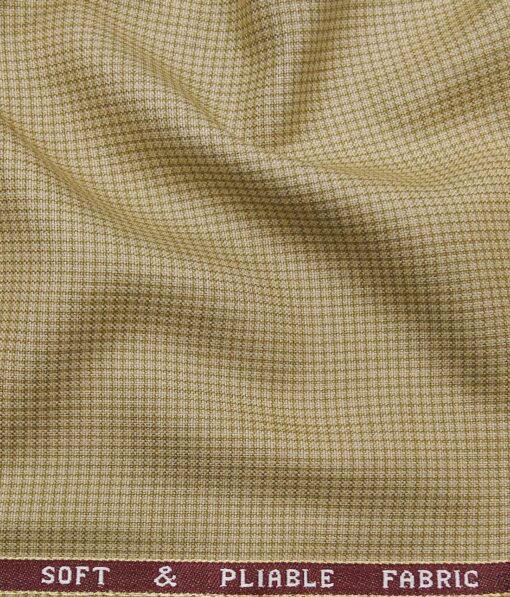Raymond Beige Polyester Viscose Self Design Unstitched Suiting Fabric - 3.75 Meter