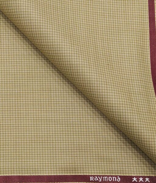 Raymond Beige Polyester Viscose Self Design Unstitched Suiting Fabric - 3.75 Meter