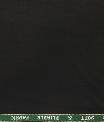 Raymond Black Polyester Viscose Solid Unstitched Suiting Fabric - 3.75 Meter