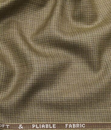 Raymond Light Brown Polyester Viscose Self Design Unstitched Suiting Fabric - 3.75 Meter