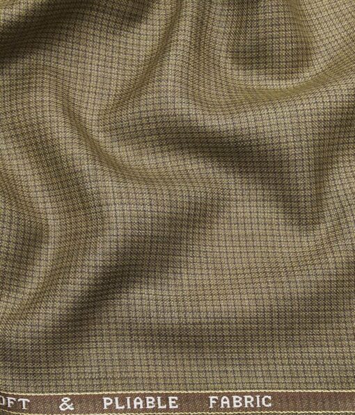 Raymond Light Brown Polyester Viscose Self Design Unstitched Suiting Fabric - 3.75 Meter
