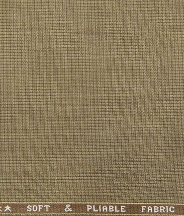 Raymond Light Brown Polyester Viscose Self Design Unstitched Suiting Fabric - 3.75 Meter