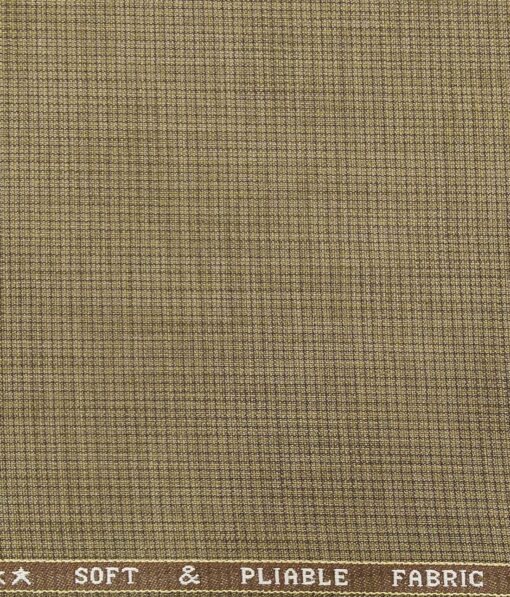 Raymond Light Brown Polyester Viscose Self Design Unstitched Suiting Fabric - 3.75 Meter