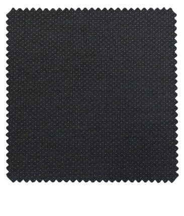 Raymond Dark Blue Polyester Viscose Dotted Structured Unstitched Suiting Fabric - 3.75 Meter