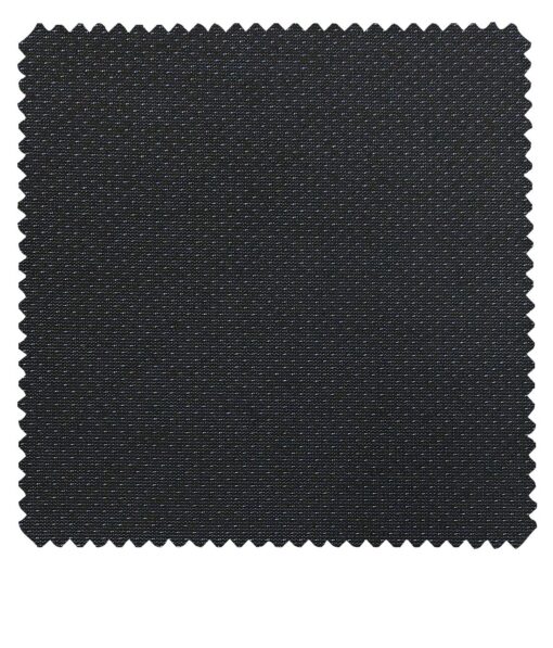 Raymond Dark Blue Polyester Viscose Dotted Structured Unstitched Suiting Fabric - 3.75 Meter