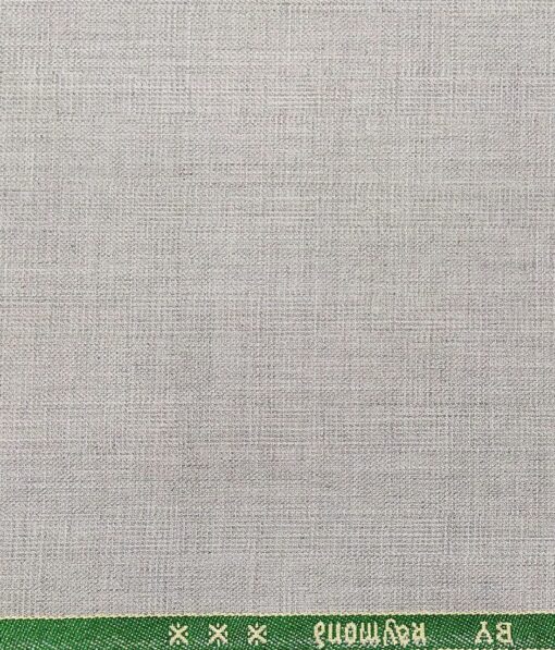 Raymond Light Grey Polyester Viscose Self Checks Unstitched Suiting Fabric - 3.75 Meter