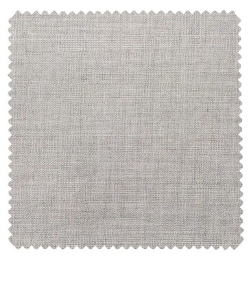 Raymond Light Grey Polyester Viscose Self Checks Unstitched Suiting Fabric - 3.75 Meter