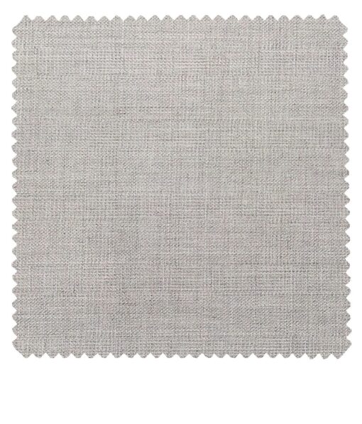 Raymond Light Grey Polyester Viscose Self Checks Unstitched Suiting Fabric - 3.75 Meter