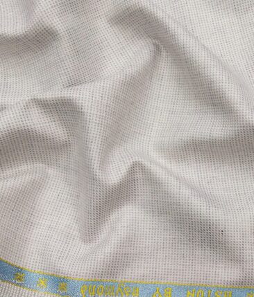 Raymond Light Grey Polyester Viscose Self Structured Unstitched Suiting Fabric - 3.75 Meter