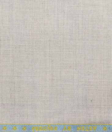 Raymond Light Grey Polyester Viscose Self Structured Unstitched Suiting Fabric - 3.75 Meter