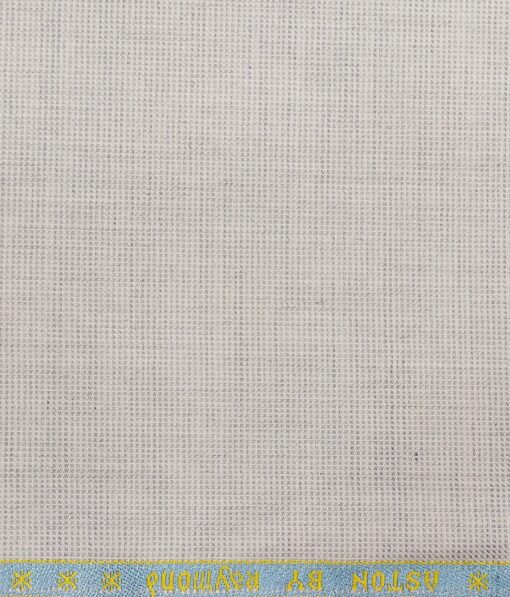 Raymond Light Grey Polyester Viscose Self Structured Unstitched Suiting Fabric - 3.75 Meter