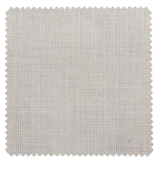 Raymond Light Grey Polyester Viscose Self Structured Unstitched Suiting Fabric - 3.75 Meter