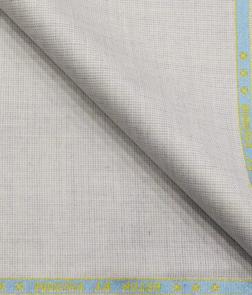 Raymond Light Grey Polyester Viscose Self Structured Unstitched Suiting Fabric - 3.75 Meter