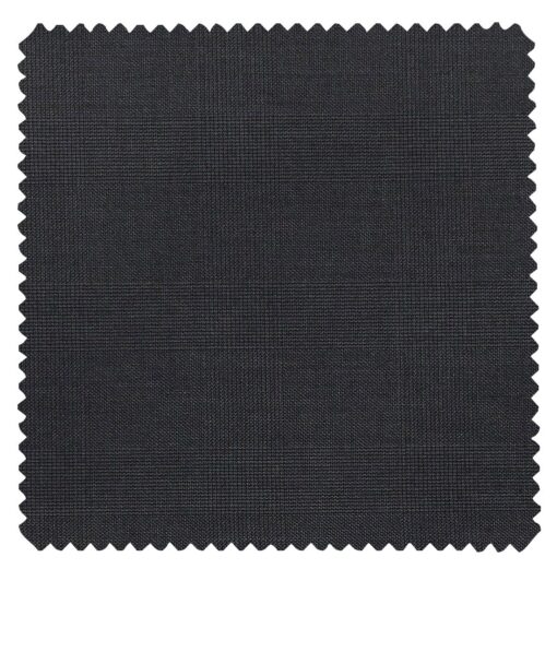 Raymond Dark Anchor Grey Polyester Viscose Self Checks Unstitched Suiting Fabric - 3.75 Meter