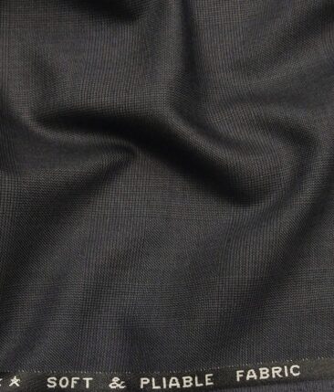 Raymond Dark Shadow Grey Polyester Viscose Self Checks Unstitched Suiting Fabric - 3.75 Meter