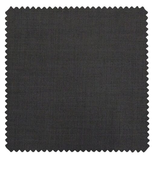 Raymond Dark Shadow Grey Polyester Viscose Self Checks Unstitched Suiting Fabric - 3.75 Meter
