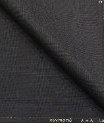 Raymond Dark Shadow Grey Polyester Viscose Self Checks Unstitched Suiting Fabric - 3.75 Meter