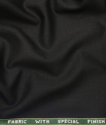 Raymond Black Polyester Viscose Self Design Unstitched Suiting Fabric - 3.75 Meter