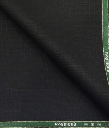 Raymond Black Polyester Viscose Self Design Unstitched Suiting Fabric - 3.75 Meter
