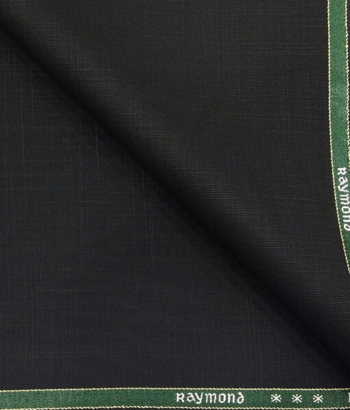 Raymond Black Polyester Viscose Self Design Unstitched Suiting Fabric - 3.75 Meter