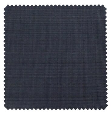 Raymond Dark Aegean Blue Polyester Viscose Self Checks Unstitched Suiting Fabric - 3.75 Meter