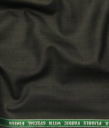 Raymond Dark Grey Polyester Viscose Black Self Checks Unstitched Suiting Fabric - 3.75 Meter