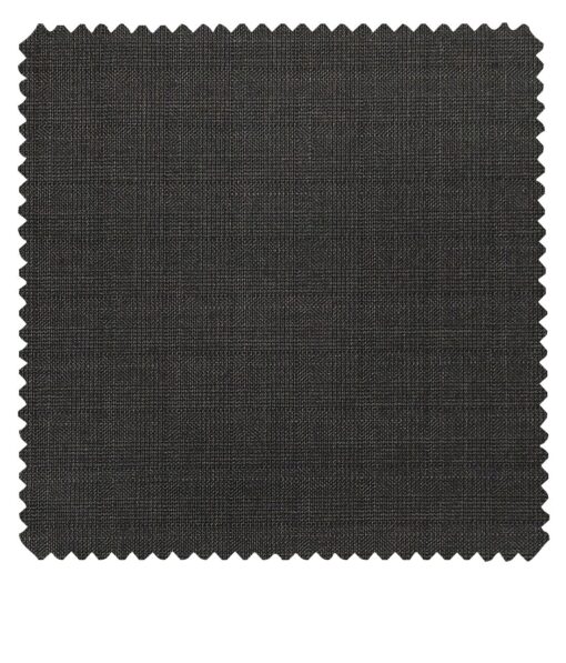 Raymond Dark Grey Polyester Viscose Self Checks Unstitched Suiting Fabric - 3.75 Meter