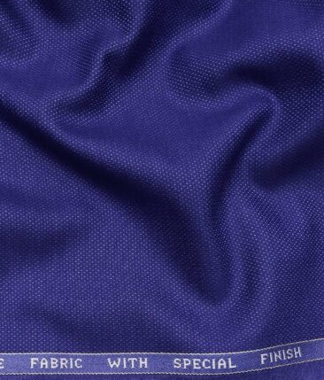 Raymond Royal Blue Polyester Viscose Structured Unstitched Suiting Fabric - 3.75 Meter