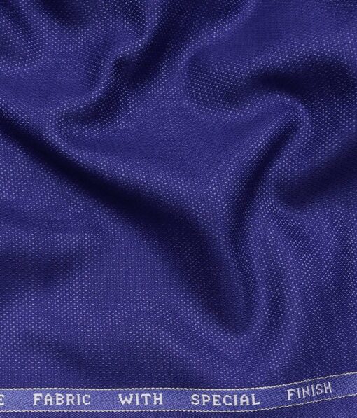 Raymond Royal Blue Polyester Viscose Structured Unstitched Suiting Fabric - 3.75 Meter