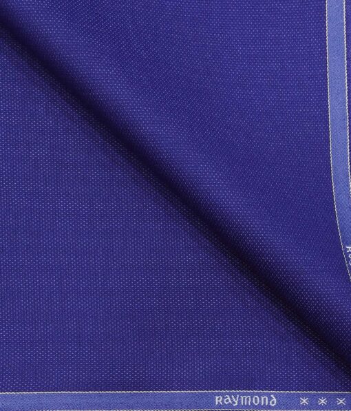 Raymond Royal Blue Polyester Viscose Structured Unstitched Suiting Fabric - 3.75 Meter