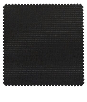 Raymond Blueish Black Polyester Viscose Pin Stripes Unstitched Suiting Fabric - 3.75 Meter